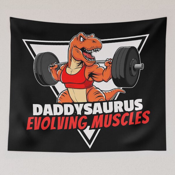 Item preview, Daddysaurus Rex Evolving Muscles T Shirt for Gym Lover designed and sold by SaavedraDesign.