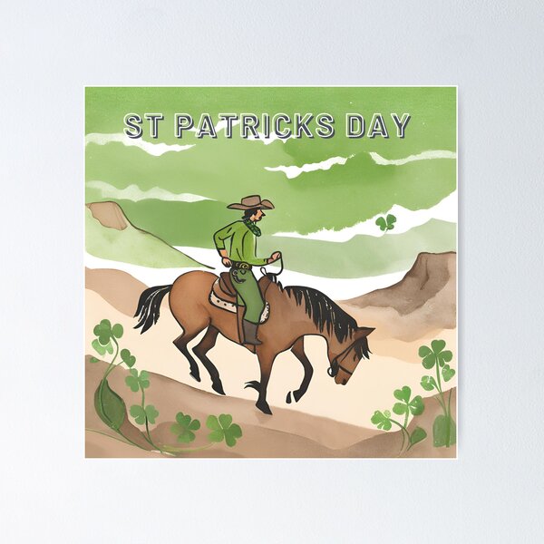Item preview, Lucky Cowboy – St. Patrick’s Day Desert Ride designed and sold by HonkyTonk2025.