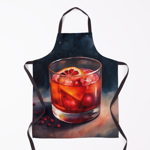 Item preview, Mezcal Negroni Cocktail Watercolor Print designed and sold by dulceguavashop.