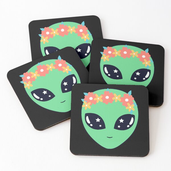 Item preview, Pretty Alien with Flower Head Band designed and sold by ThirdEyeAlien.