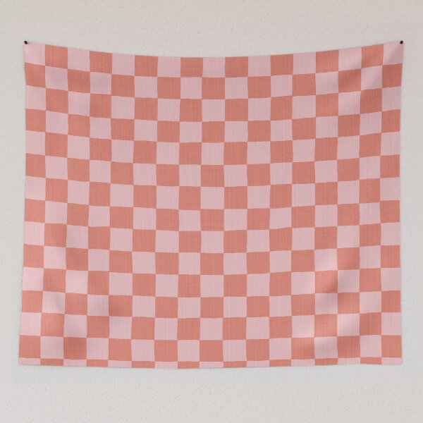 Item preview, Wavy Checkers in Orange and Pink designed and sold by the-coin-jar-co.