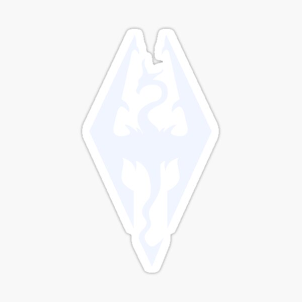 Item preview, Skyrim Symbol White Blue Color designed and sold by Vintage Visions Art.