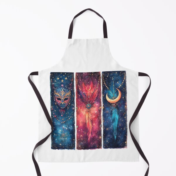 Item preview, Enchanting Mardi Gras Fantasy Trio: Feather, Mask & Celestial Moon - Digital Watercolor Art designed and sold by AnnDesignStudio.
