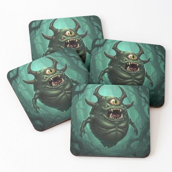 Item preview, Green Floating Monster with Sharp Teeth designed and sold by RiklawDesigns.
