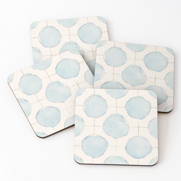 Item preview, Polka dot minimalist pattern. Pastel blue watercolor dots and pencil sketch grid. Retro pattern. Modern circles and dots pattern. designed and sold by helga-wigandt.
