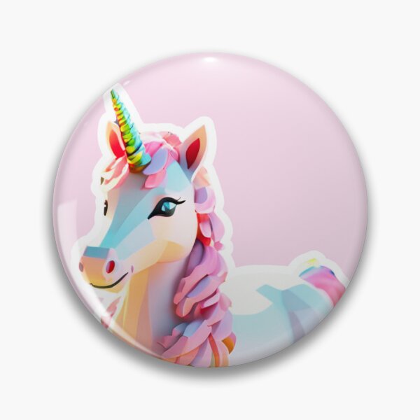 Item preview, Unicorn pink white gold 3D sticker design designed and sold by Rainbow Paws Garden.