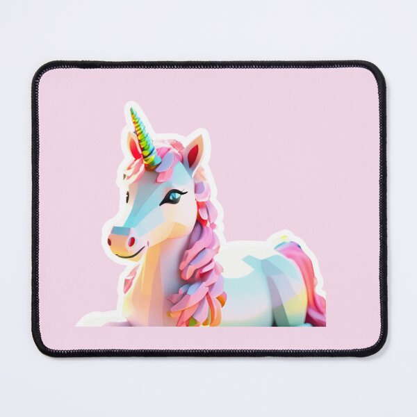 Item preview, Unicorn pink white gold 3D sticker design designed and sold by Rainbow Paws Garden.