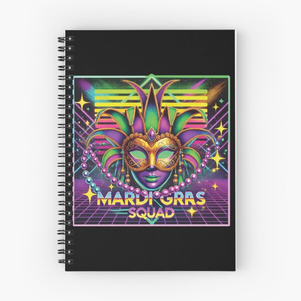 Item preview, Mardi Gras Squad Vibrant Masked Festival Fun designed and sold by LuminOrb.