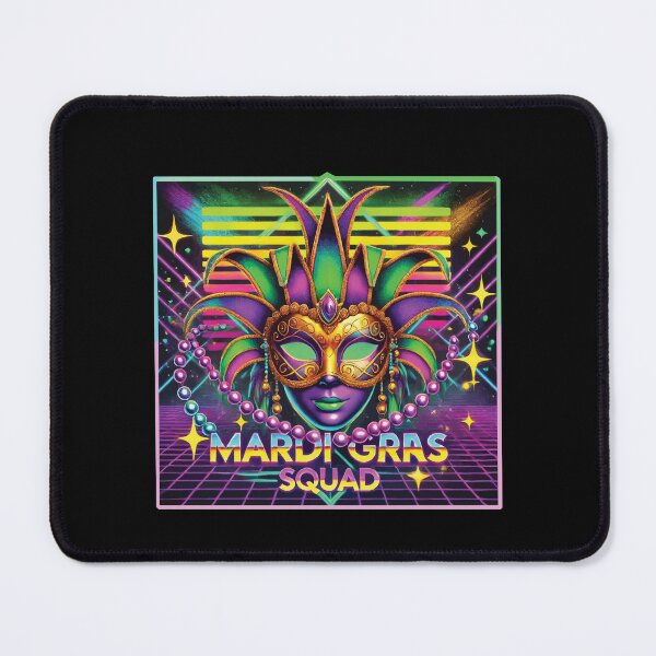 Item preview, Mardi Gras Squad Vibrant Masked Festival Fun designed and sold by LuminOrb.