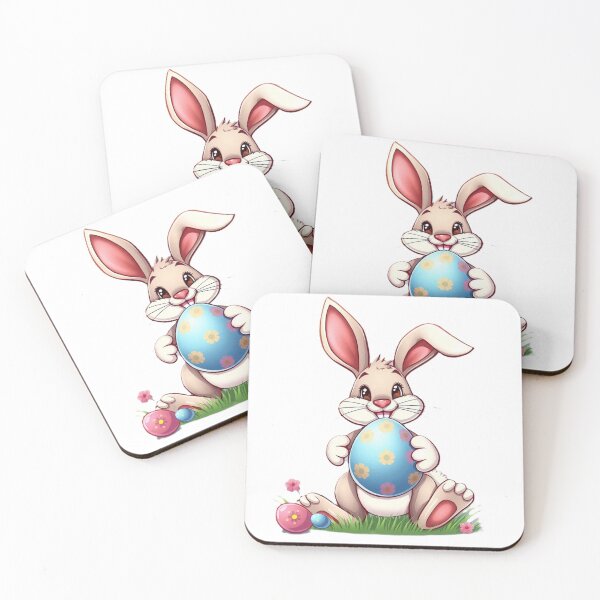 Item preview, Cartoon bunny holding easter egg designed and sold by OxiSkor.