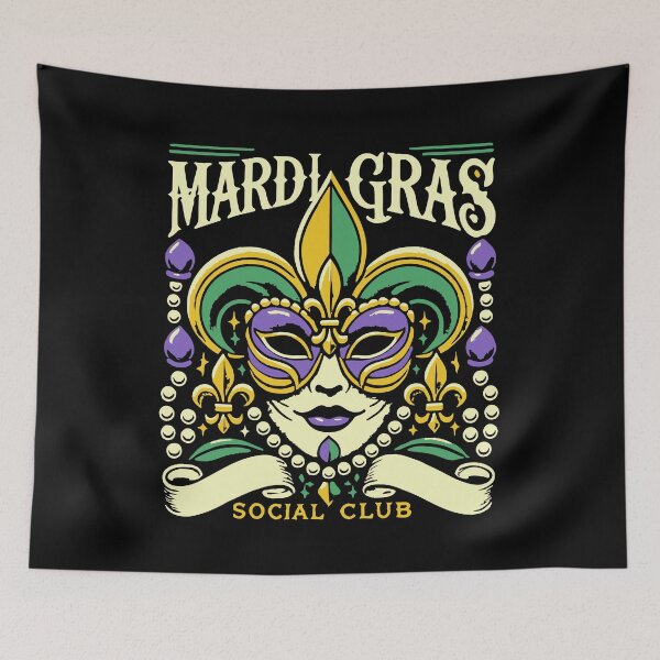 Item preview, Mardi Gras Social Club Mask Design designed and sold by LuminOrb.