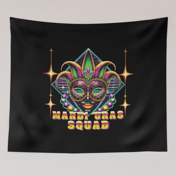 Item preview, Mardi Gras Squad Retro Synthwave Vibes designed and sold by LuminOrb.