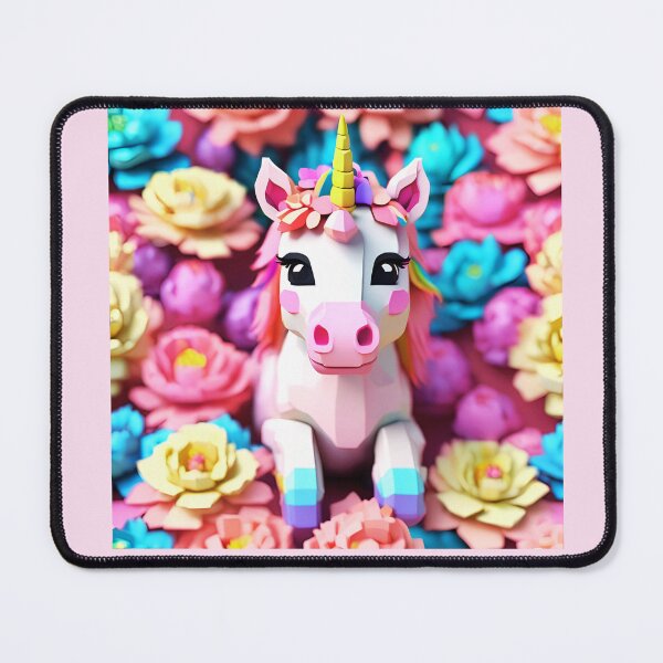 Item preview, Whimsical 3D Unicorn & Pastel Floral Fantasy – Magical Sticker & Decor Design" designed and sold by Rainbow Paws Garden.