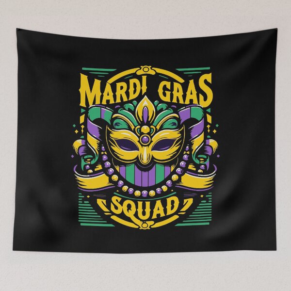 Item preview, Mardi Gras Squad Mask Beads Celebration designed and sold by LuminOrb.
