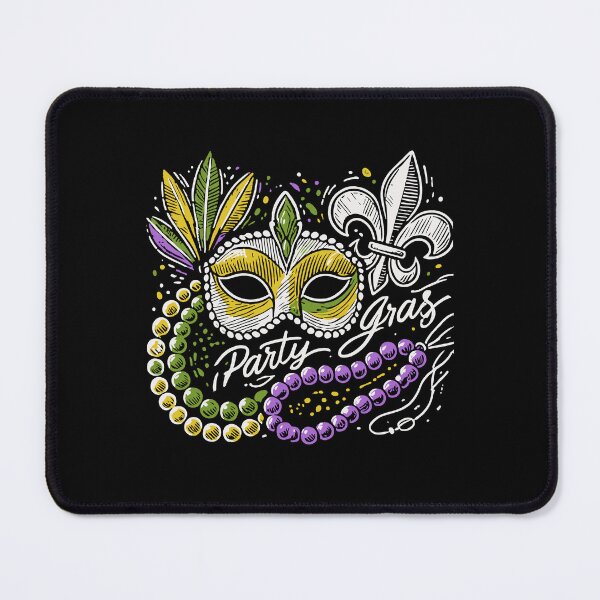Item preview, Mardi Gras Party Mask Beads Fleur De Lis designed and sold by LuminOrb.
