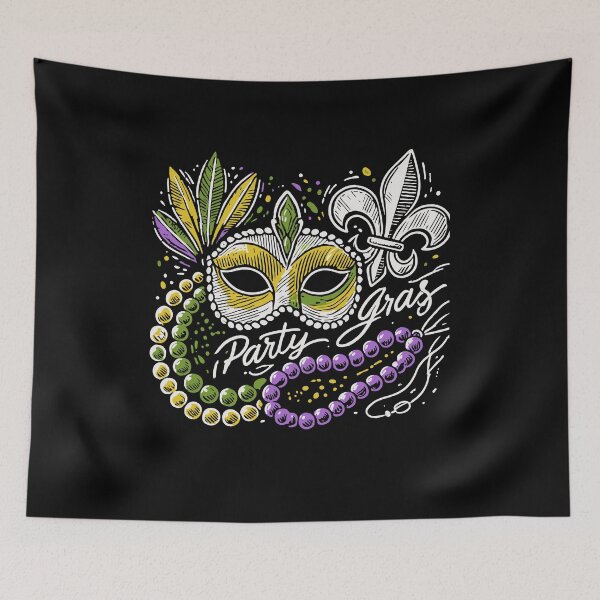 Artikelvorschau, Mardi Gras Party Gras Maske Perlen Fleur-de-Lis entworfen und verkauft von LuminOrb.