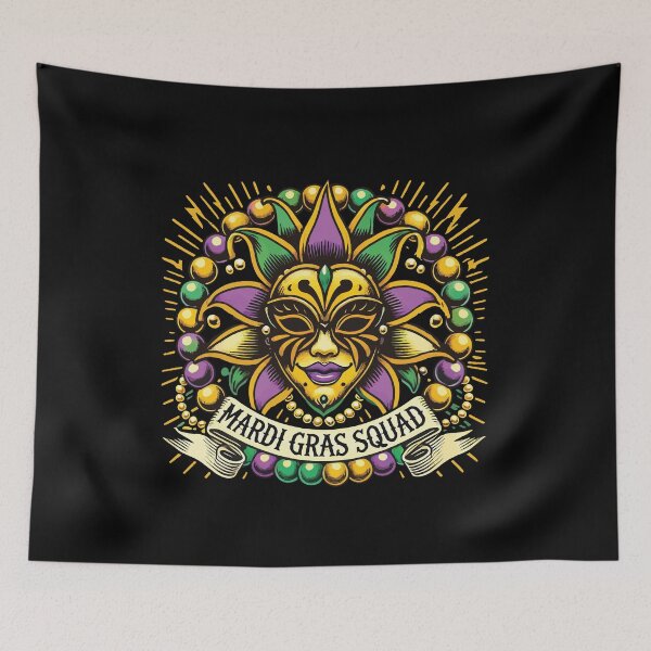 Item preview, Mardi Gras Squad Mask Beads Celebration designed and sold by LuminOrb.