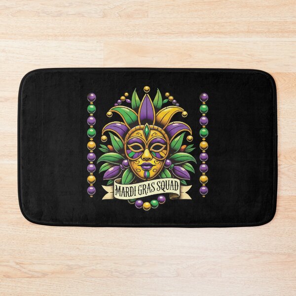Item preview, Mardi Gras Squad Mask Bold Colors Festive Spirit designed and sold by LuminOrb.