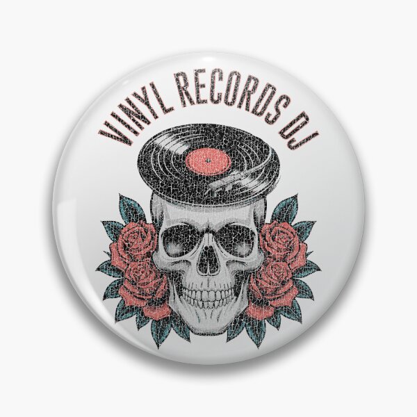 Item preview, Vintage and distressed Vinyl Records Djs  – Retro Skull and Vinyl Design for True DJ Fans designed and sold by paulo silveira.
