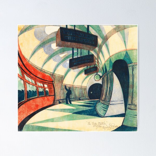 Vista previa del artículo con la obra «Cyril Edward Power - La estación del metro», diseñado y vendido por Onodera.