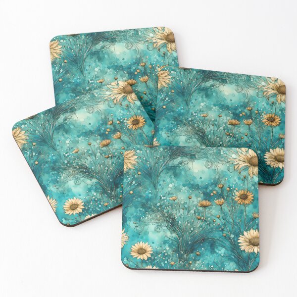 Item preview, Green field flower flowers tapestry Blue wildflowers  designed and sold by Coolparrotgirl.