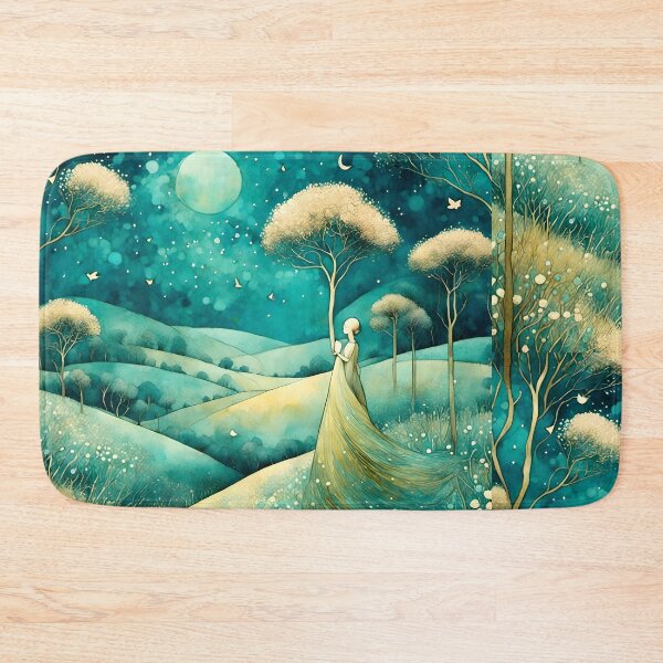 Item preview, Green field flower flowers tapestry Blue wildflowers  designed and sold by Coolparrotgirl.