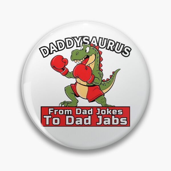 Item preview, Daddysaurus Boxing Funny sticker From Dad Jokes to Dad Jabs designed and sold by SaavedraDesign.