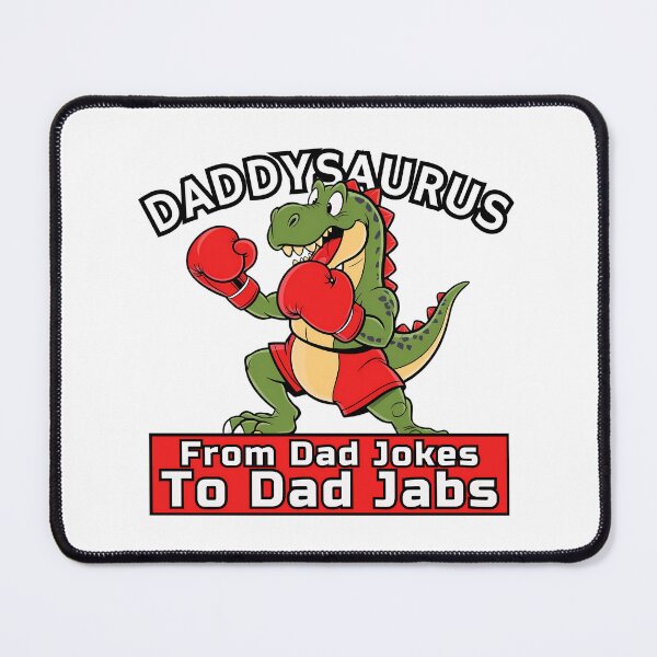 Item preview, Daddysaurus Boxing Funny sticker From Dad Jokes to Dad Jabs designed and sold by SaavedraDesign.