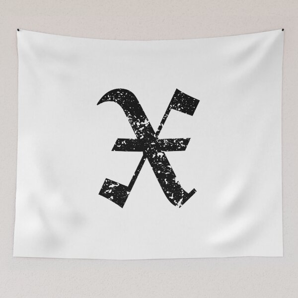 Item preview, Capital Letter X - Eroded / Distressed Gothic Blackletter Script / Old English Font (Black) designed and sold by STUDIO-72.