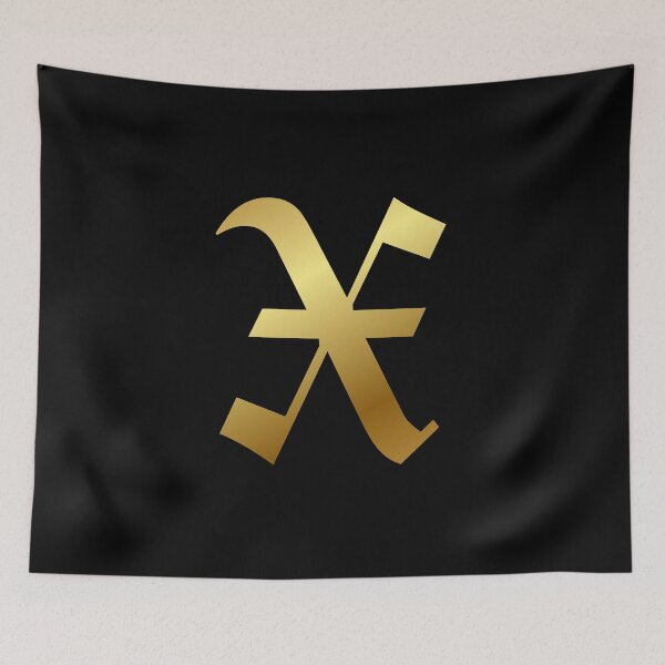 Item preview, Capital Letter X - Foil Gold Effect Gothic Blackletter Script / Old English Font designed and sold by STUDIO-72.