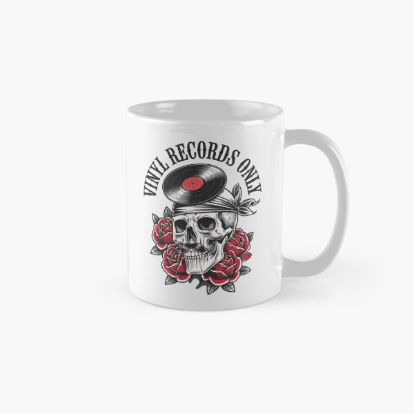 Item preview, Only Vinyl Records Djs  – Retro Skull and Vinyl Design for True DJ Fans designed and sold by paulo silveira.