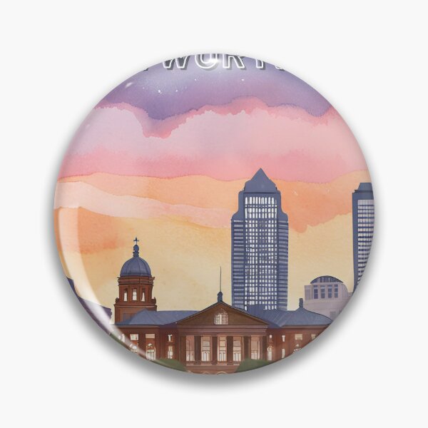 Item preview, Fort Worth, TX – Sunset Skyline with Historic Courthouse designed and sold by HonkyTonk2025.