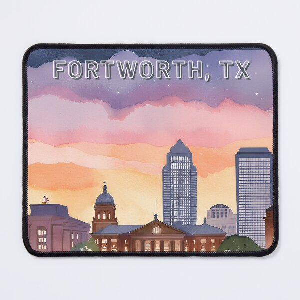 Item preview, Fort Worth, TX – Sunset Skyline with Historic Courthouse designed and sold by HonkyTonk2025.