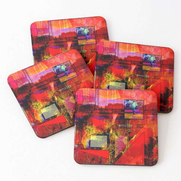 Item preview, Red Abstract Landscape designed and sold by ViaARTfactory.