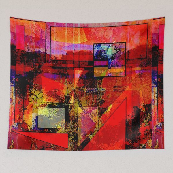 Item preview, Red Abstract Landscape designed and sold by ViaARTfactory.