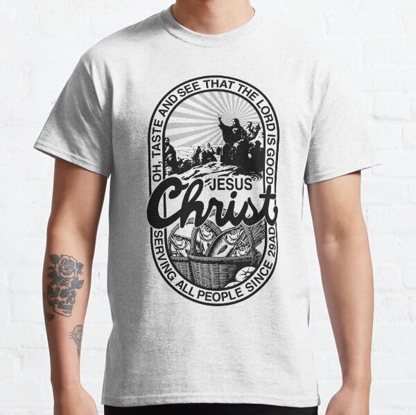 Vista previa del artículo con la obra «Jesús alimenta a 5000», diseñado y vendido por goodfightchris7.