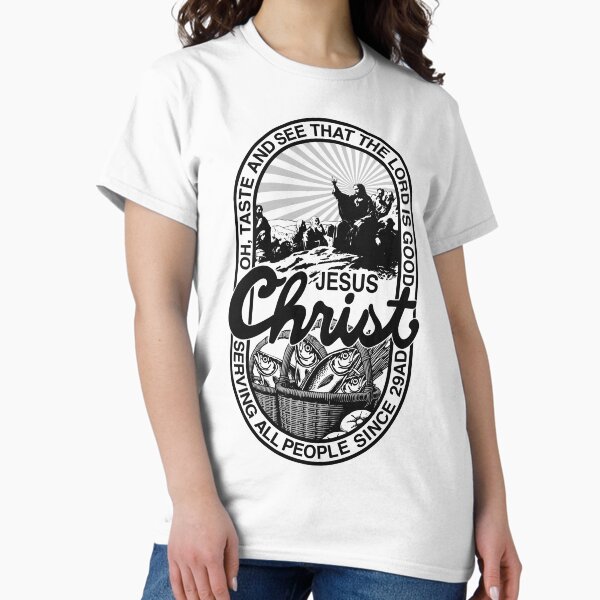 Vista previa del artículo con la obra «Jesús alimenta a 5000», diseñado y vendido por goodfightchris7.