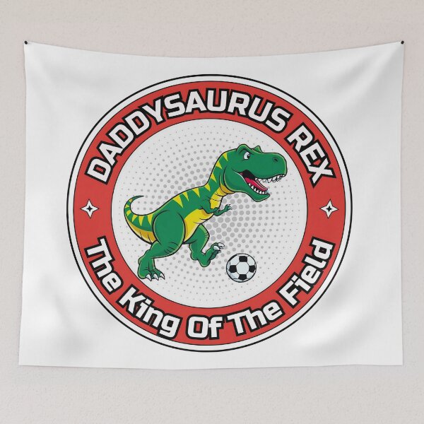 Item preview, Daddysaurus Rex Funny Futbol Soccer Sticker The King of the Field designed and sold by SaavedraDesign.