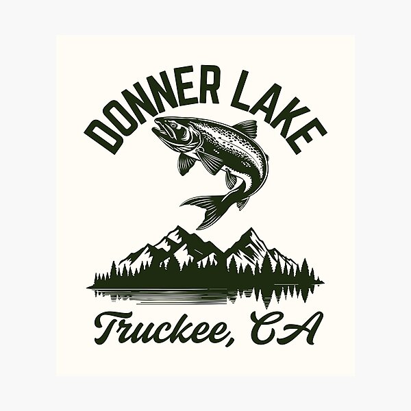 Item preview, Vintage-Style Donner Lake Truckee California Trout - Forest Green  designed and sold by WesternLocales.