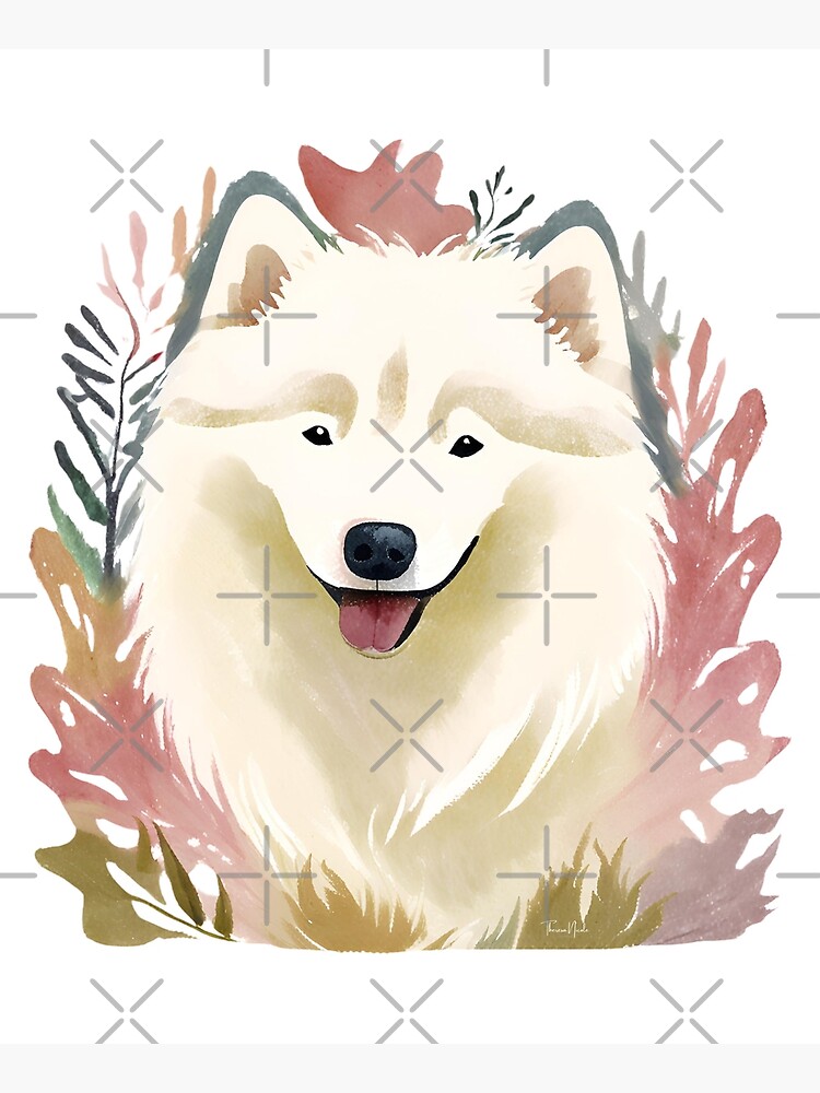 Thumbnail 2 of 2, Greeting Card, Watercolour Samoyed designed and sold by TheresaNicole.