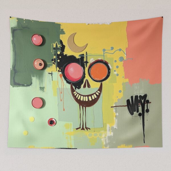 Item preview, Creepy Smile, Abstract Art, Oil Painting, Weird designed and sold by Burn-Ego.
