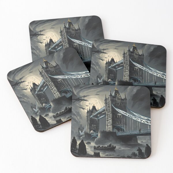 Item preview, Surrealism dark fantasy London Tower Bridge  designed and sold by Coolparrotgirl.