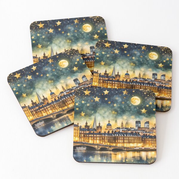 Item preview, Surrealism dark fantasy night London Tower Bridge  designed and sold by Coolparrotgirl.