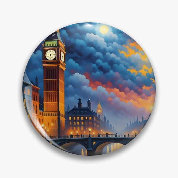 Item preview, Surrealism dark fantasy night London Big Ben, river Thames designed and sold by Coolparrotgirl.