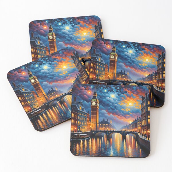 Item preview, Surrealism dark fantasy night London Big Ben, river Thames designed and sold by Coolparrotgirl.