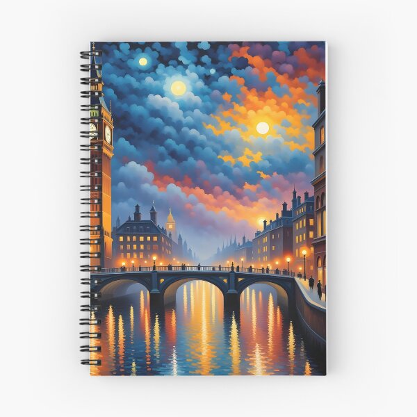 Item preview, Surrealism dark fantasy night London Big Ben, river Thames designed and sold by Coolparrotgirl.