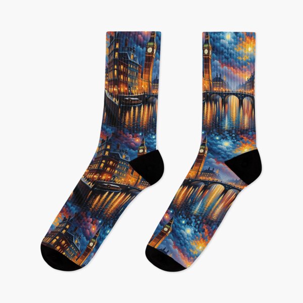Item preview, Surrealism dark fantasy night London Big Ben, river Thames designed and sold by Coolparrotgirl.