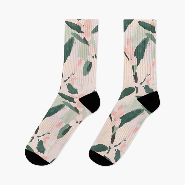 Item preview, Abstract Floral Soft Pink and Dark Green  designed and sold by kansaikate.