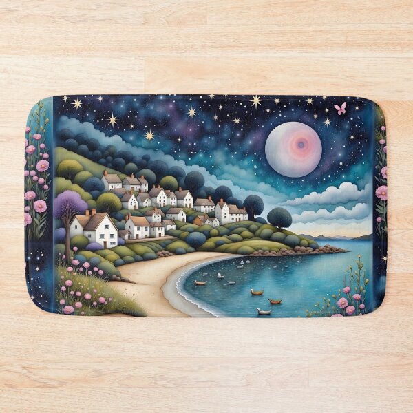 Item preview, Seaside town at night in England designed and sold by Coolparrotgirl.