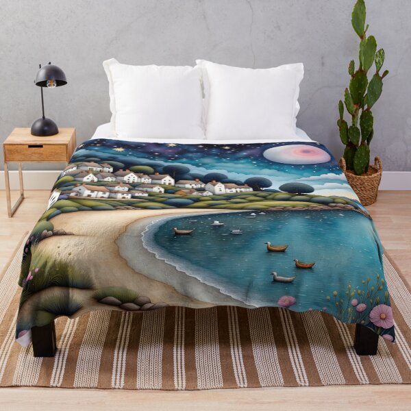 Item preview, Seaside town at night in England designed and sold by Coolparrotgirl.
